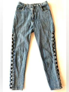 Vintage Frederick's of Hollywood Cutout Jeans Acid Wash High Waist 80s 90s Sexy